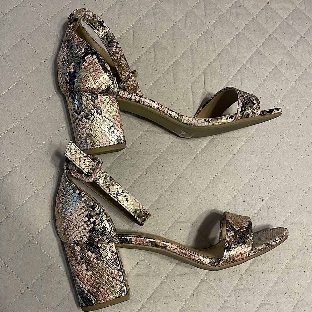 Snake skin print heels